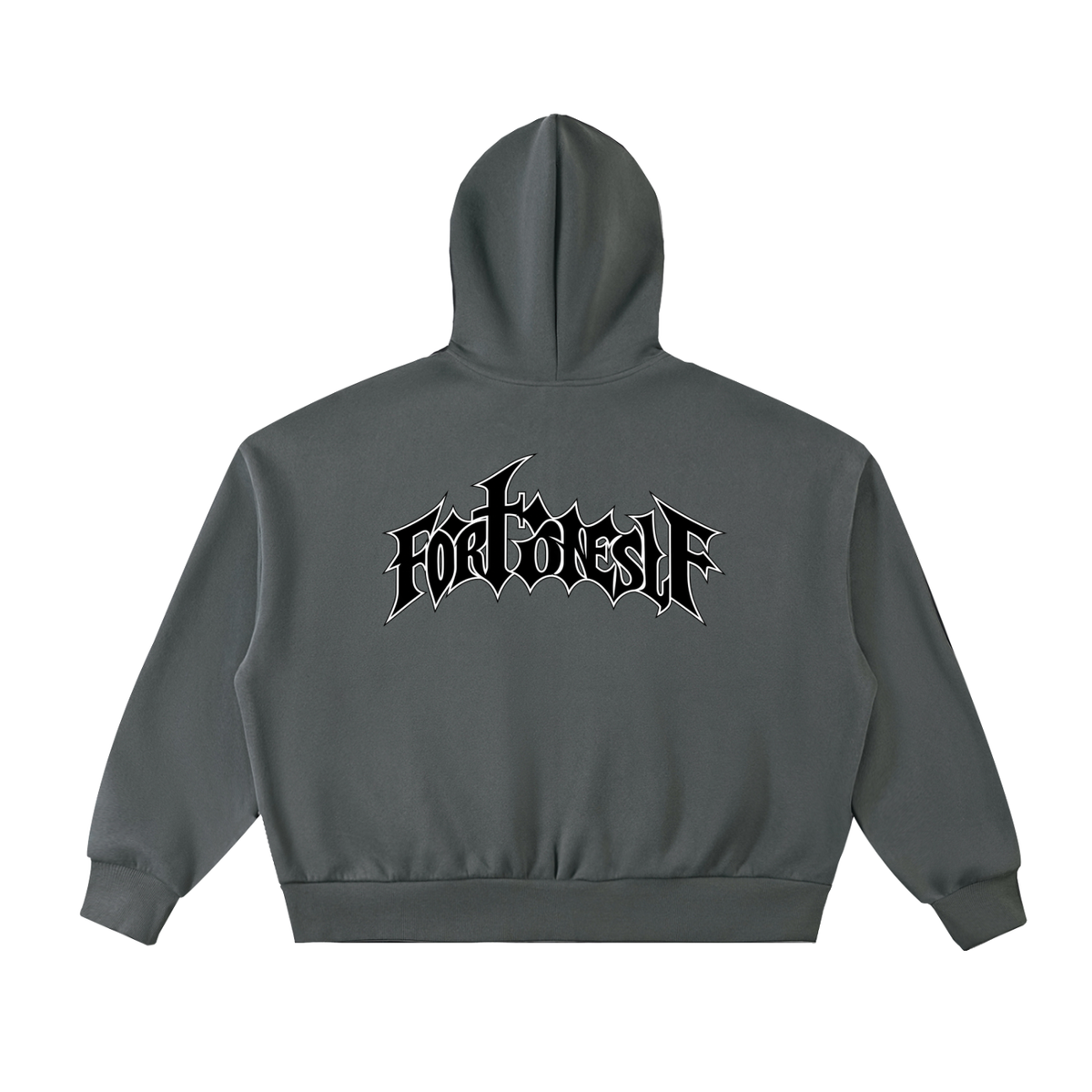 FORONESELF Fleeced Full-Zip Boxy Hoodie