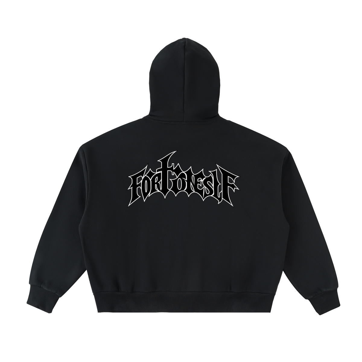 FORONESELF Fleeced Full-Zip Boxy Hoodie